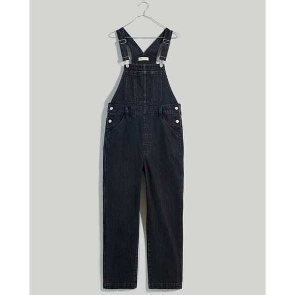 Madewell Straight-Leg Overalls Denim Black Lunar Wash Size Small Carpenter - Picture 4 of 14